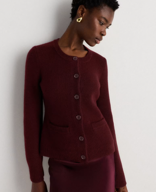 Mongolian Cashmere Structured Cardigan