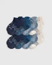 Light Blue, Bright Blue, Navy Marl, and White