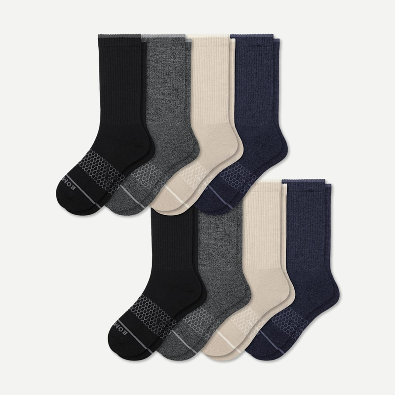 Men's Merino Wool Blend Calf Sock 8-Pack