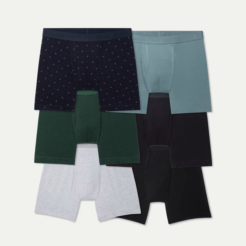 Men's Cotton Modal Blend Boxer Brief 6" 6-Pack