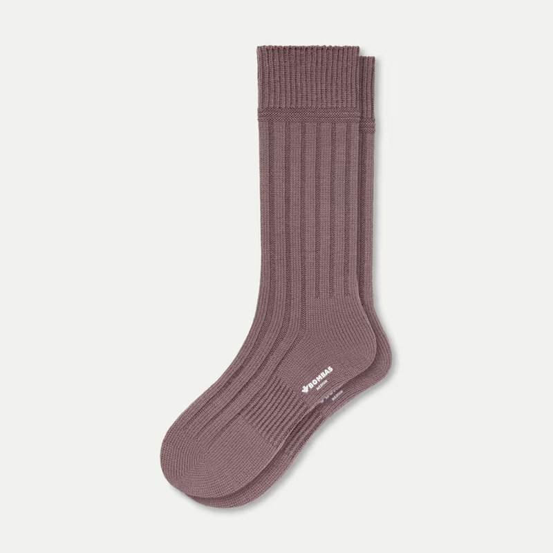 Women's Merino Wool Cashmere Blend Rib Calf Socks