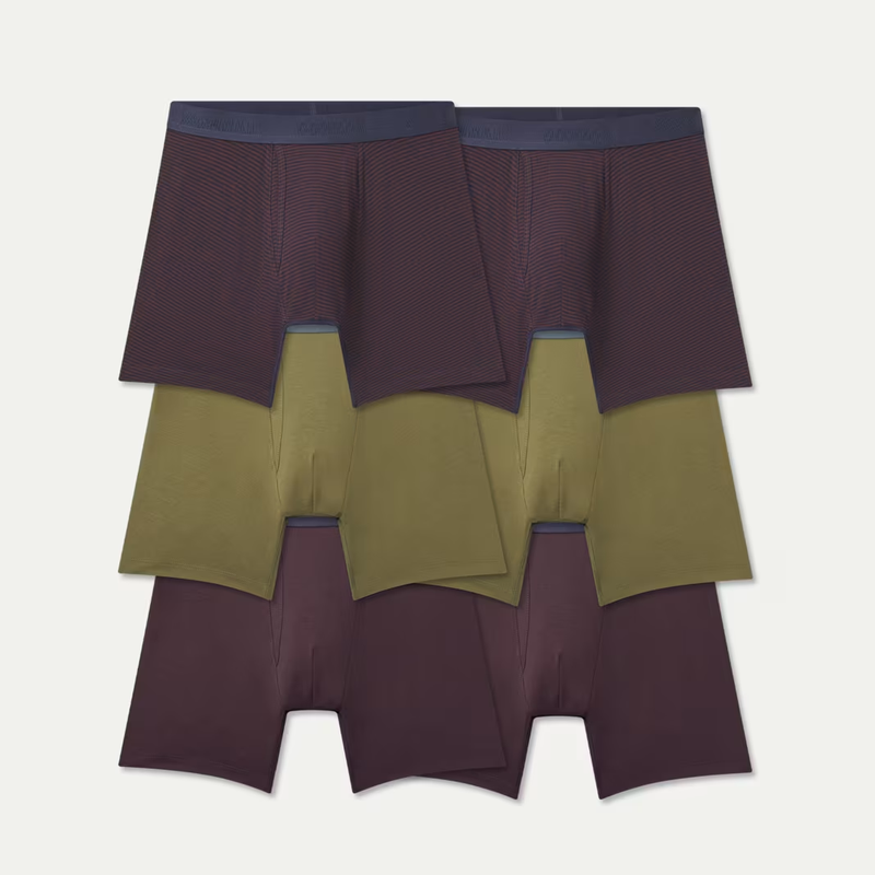 Men's Cotton Modal Blend Boxer Brief 6" 6-Pack