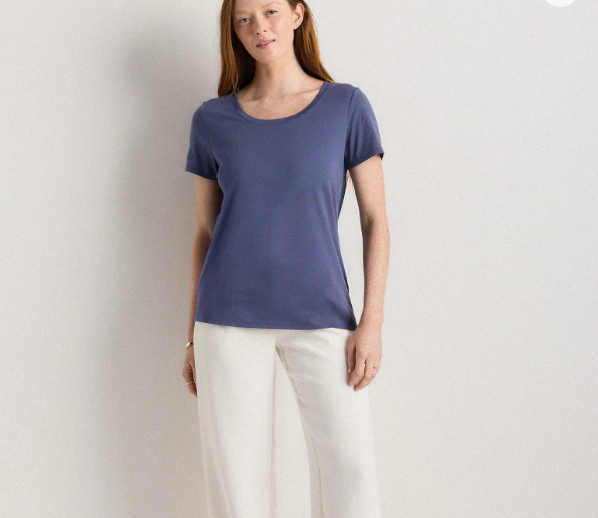 Cotton Modal Scoop Neck Tee