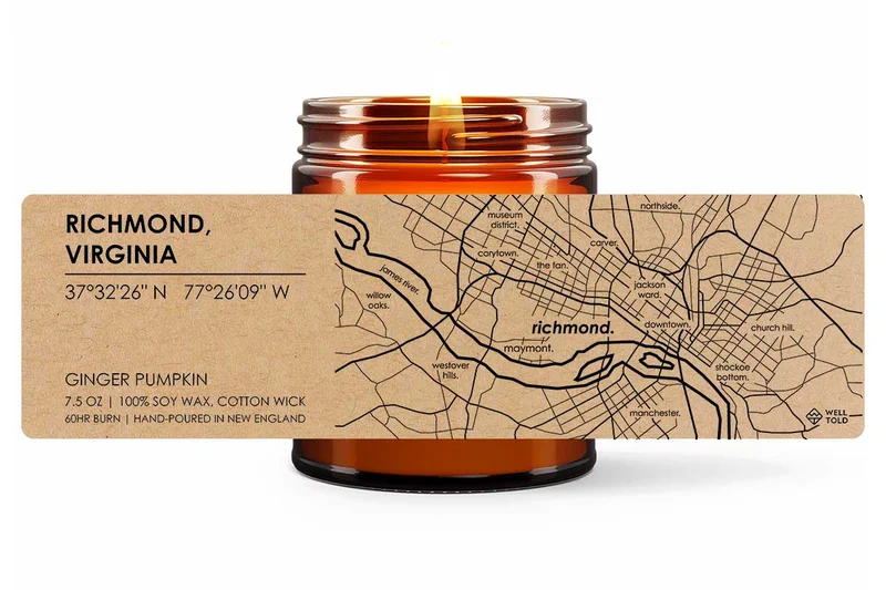 Home Town Maps Candle