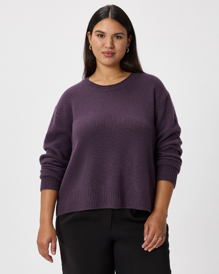 Mongolian Cashmere Boxy Crewneck Sweater
