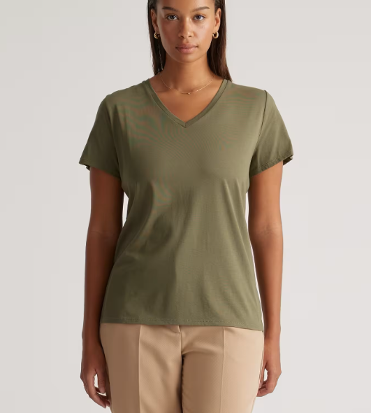 Cotton Modal V Neck Tee