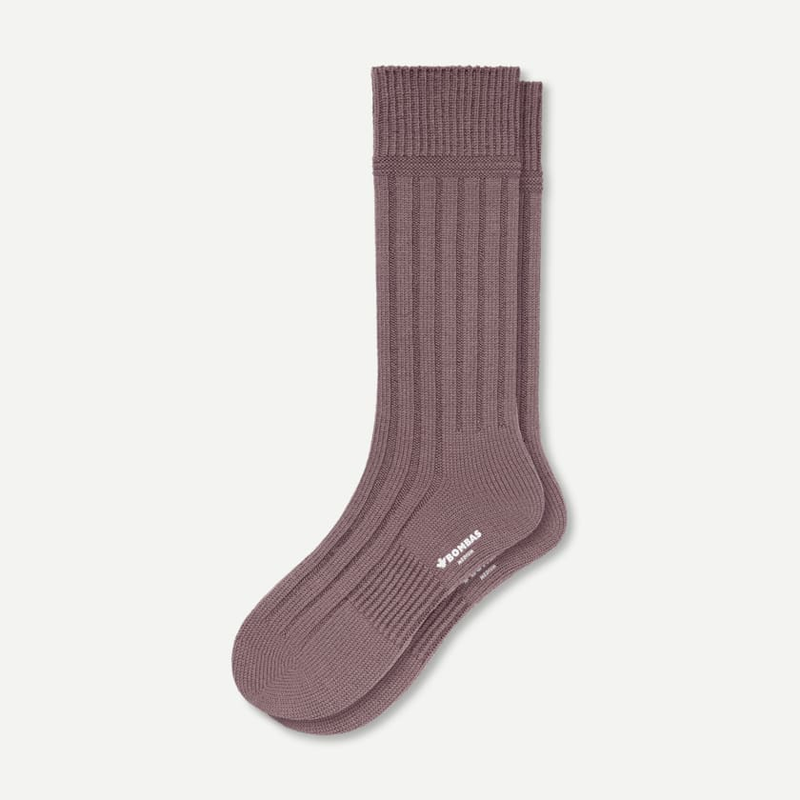 Men's Merino Wool Cashmere Blend Rib Calf Socks