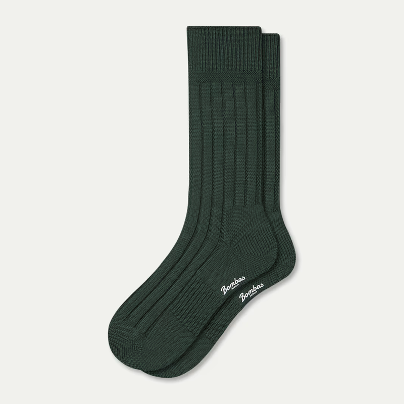 Women's Merino Wool Cashmere Blend Rib Calf Socks