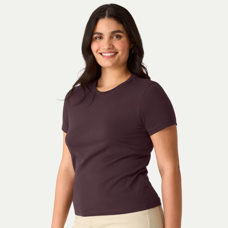 Women's Pima Cotton Slim Crew Neck T-Shirt