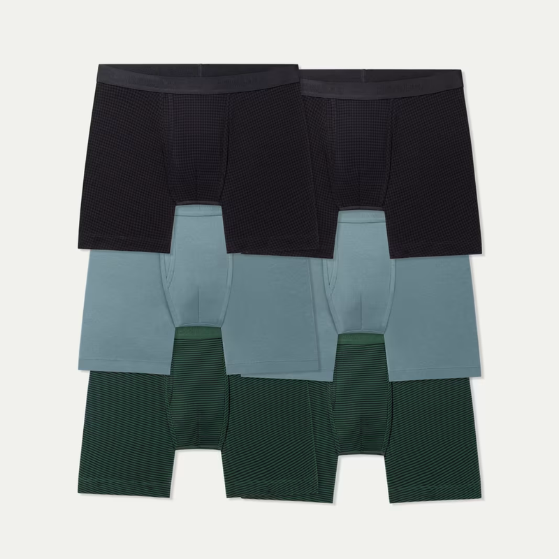 Men's Cotton Modal Blend Boxer Brief 6" 6-Pack