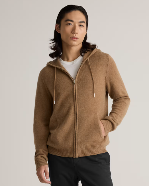 Mongolian Cashmere Full-Zip Hoodie
