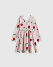 Toddler Organic Cotton Long Sleeve Skater Dress