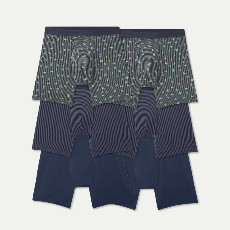 Men's Cotton Modal Blend Boxer Brief 6" 6-Pack