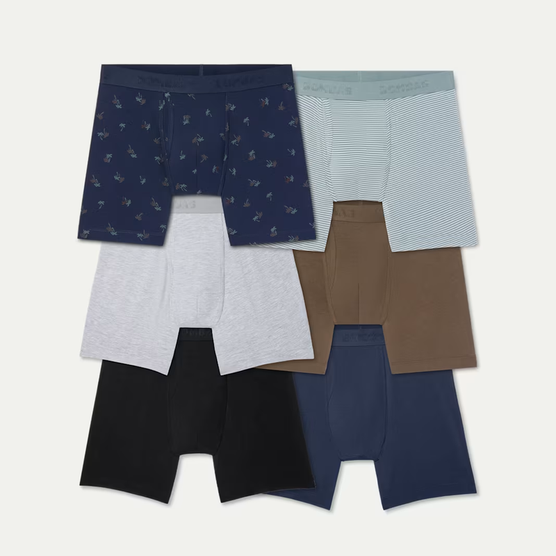 Men's Cotton Modal Blend Boxer Brief 6" 6-Pack