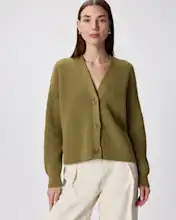 100% Organic Cotton Fisherman Boxy Cropped Cardigan