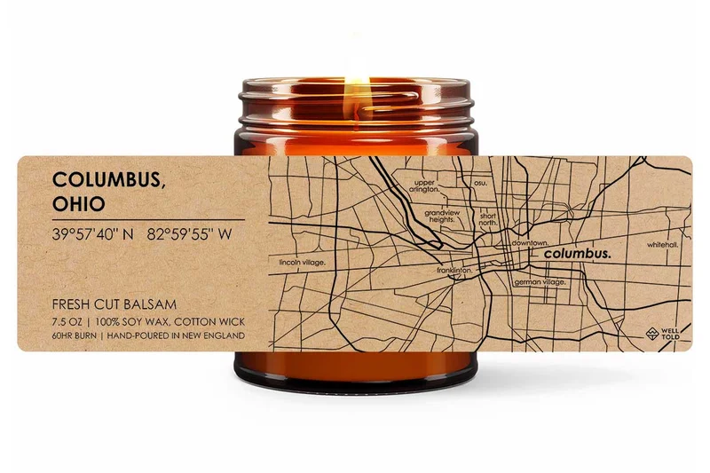 Home Town Maps Candle