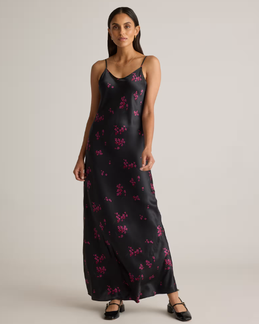 100% Washable Silk Maxi Slip Dress