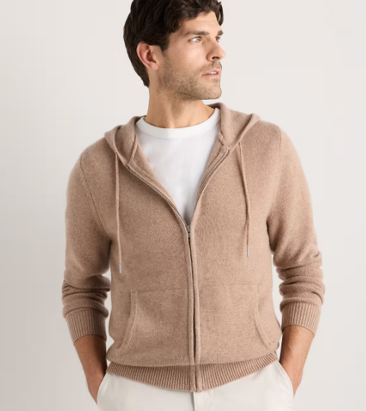 Mongolian Cashmere Full-Zip Hoodie