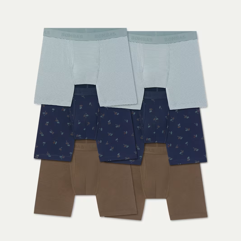 Men's Cotton Modal Blend Boxer Brief 6" 6-Pack