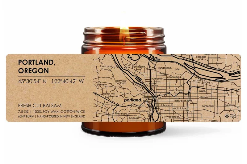 Home Town Maps Candle
