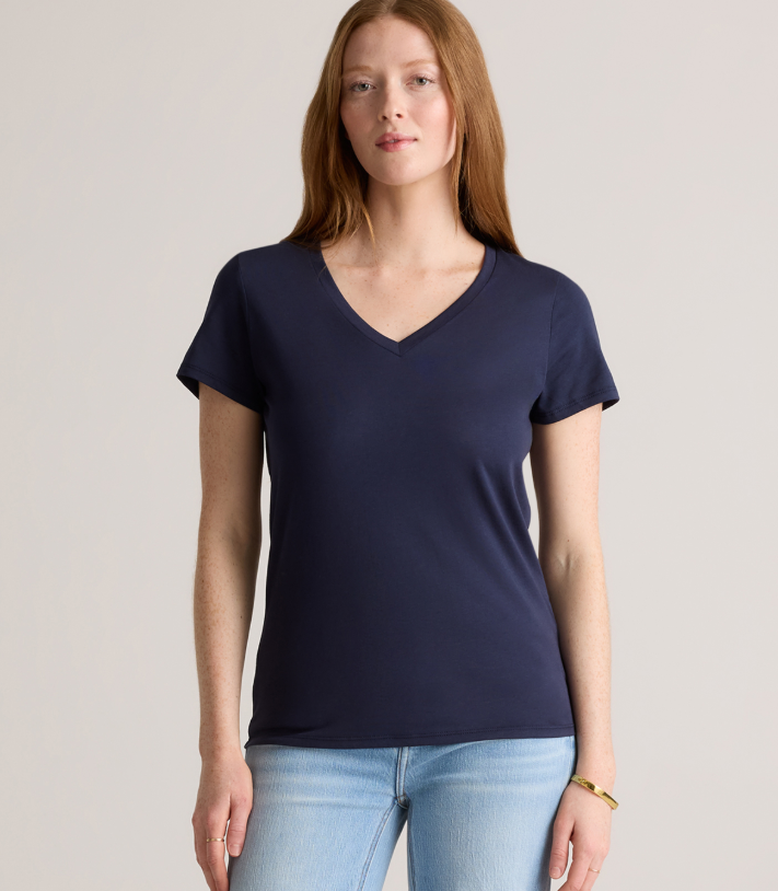 Cotton Modal V Neck Tee