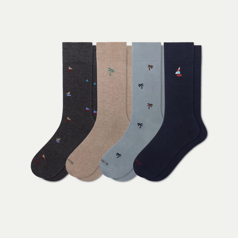 Men's Dress Calf Sock 4-Pack
