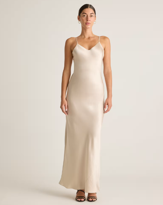 100% Washable Silk Maxi Slip Dress