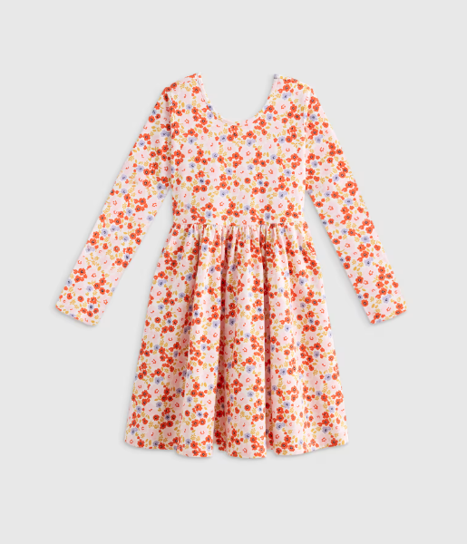 Toddler Organic Cotton Long Sleeve Skater Dress