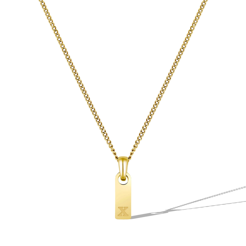 14K Gold Initial Tag Necklace
