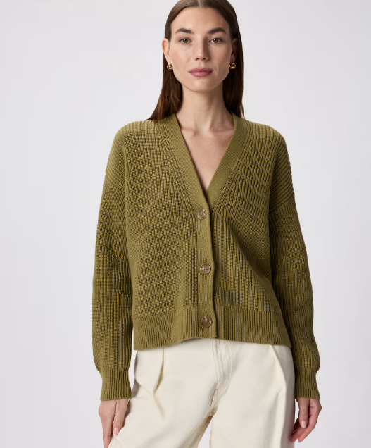 100% Organic Cotton Fisherman Boxy Cropped Cardigan