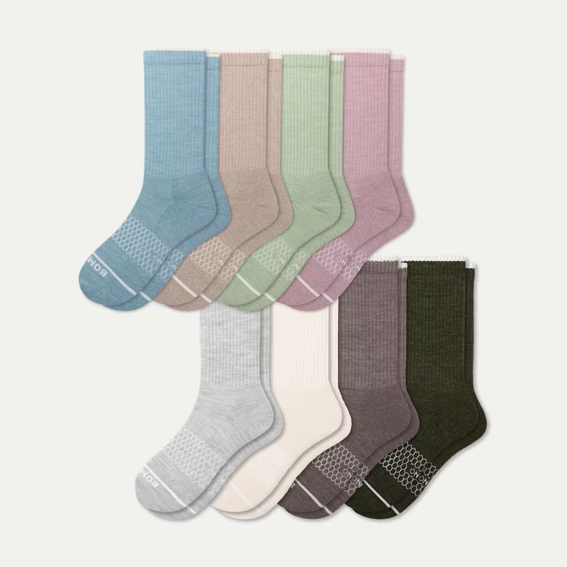 Women's Merino Wool Blend Calf Sock 8-Pack