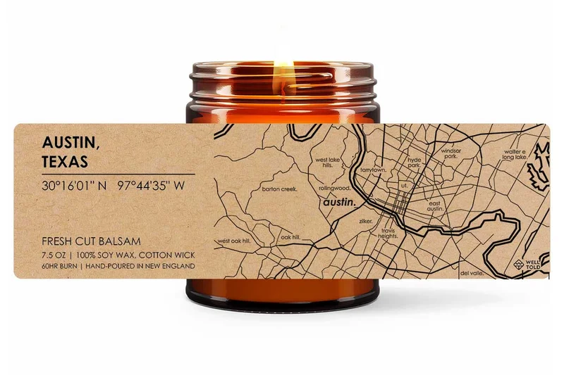 Home Town Maps Candle