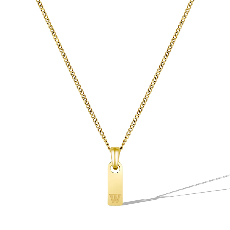 14K Gold Initial Tag Necklace