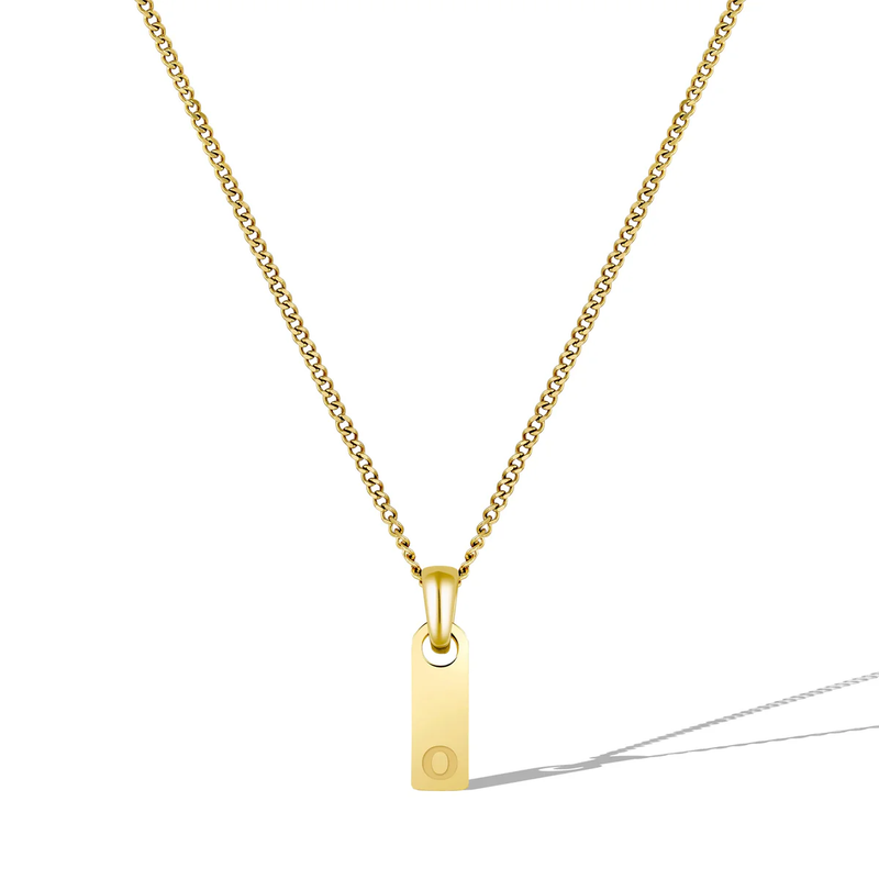 14K Gold Initial Tag Necklace