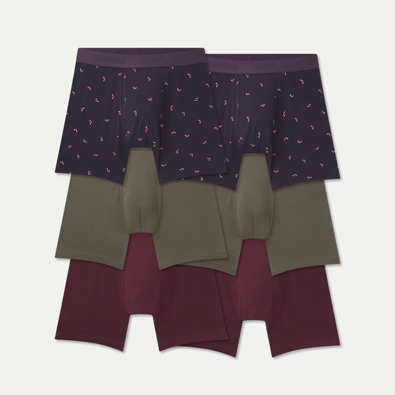 Men's Cotton Modal Blend Boxer Brief 6" 6-Pack