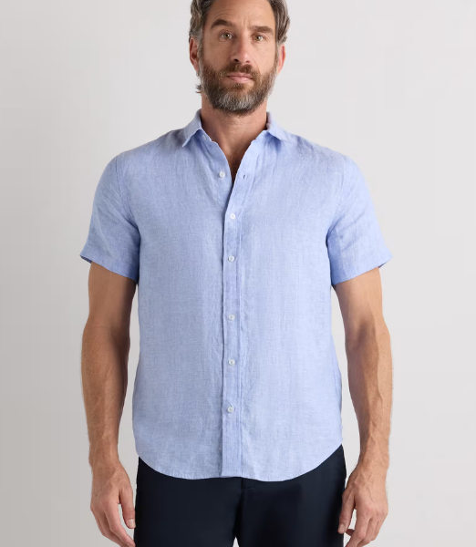 100% European Linen Relaxed Short Sleeve Shirt