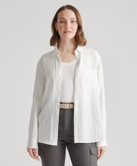 100% Organic Cotton Gauze Long Sleeve Shirt