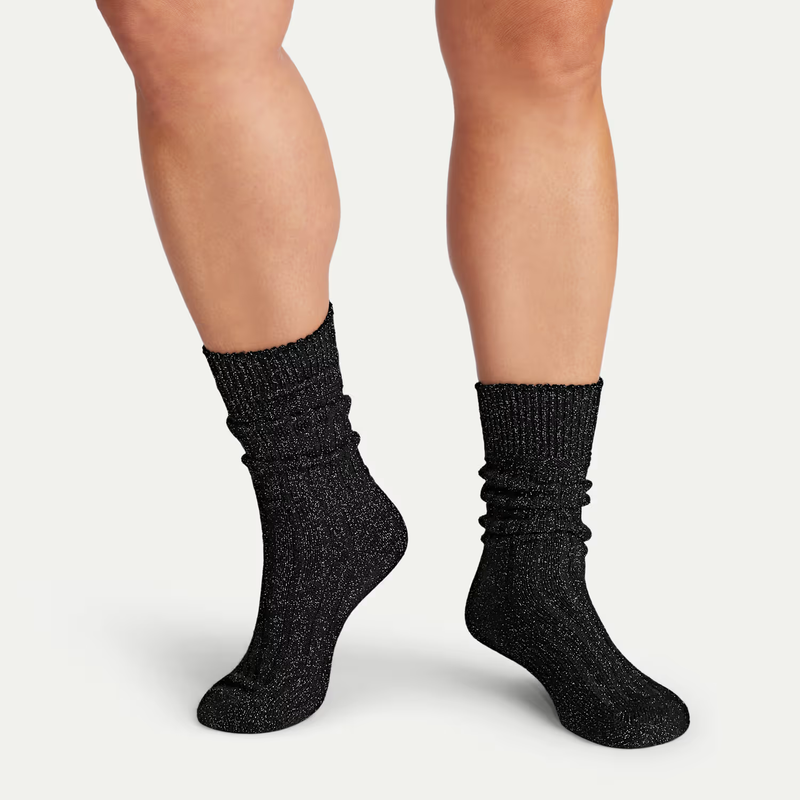 Women's Merino Wool Cashmere Blend Rib Calf Socks