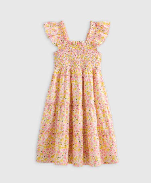 Kids 100% Cotton Poplin Smocked Dress