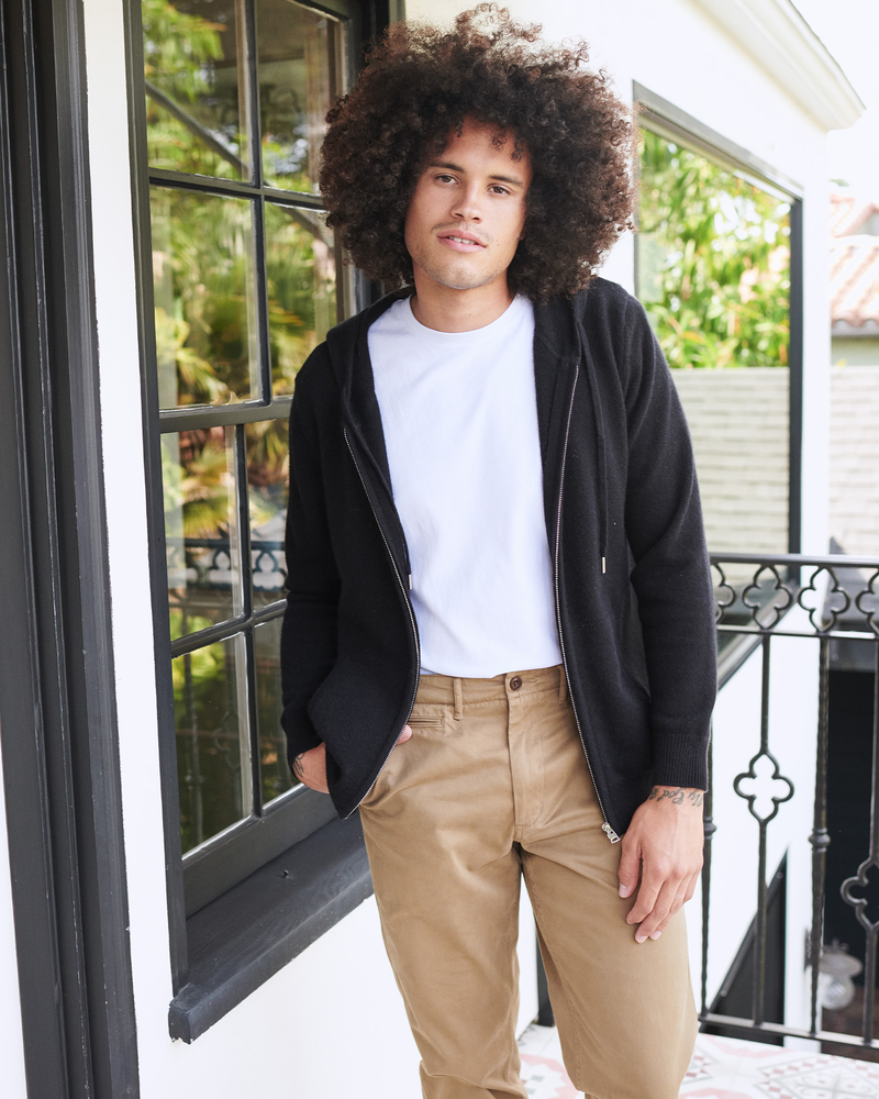 Mongolian Cashmere Full-Zip Hoodie