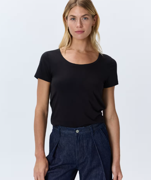 Cotton Modal Scoop Neck Tee