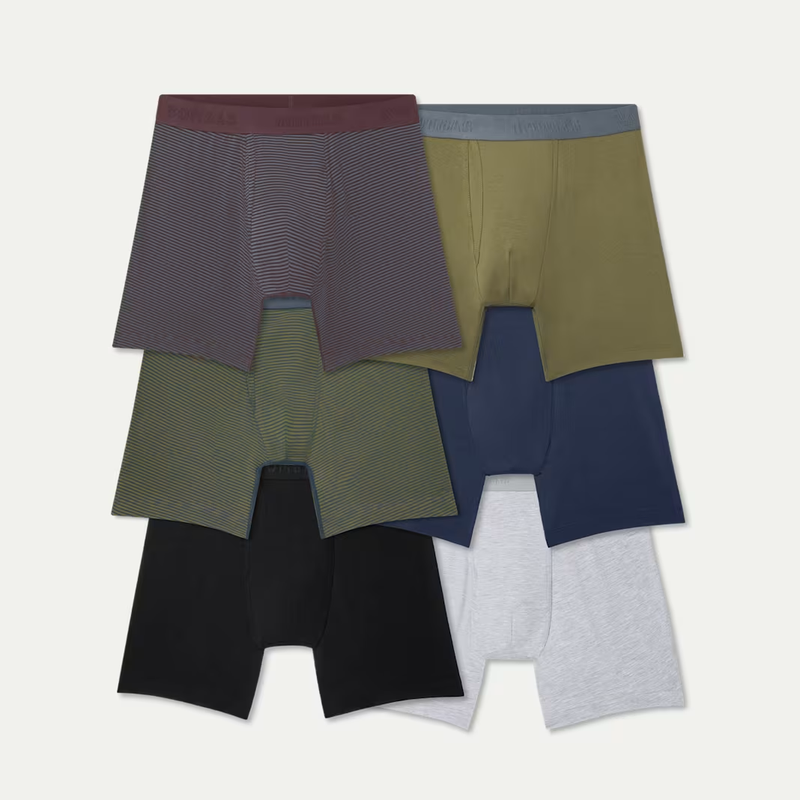 Men's Cotton Modal Blend Boxer Brief 6" 6-Pack