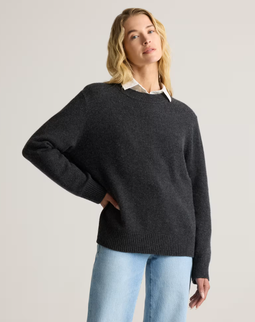 Mongolian Cashmere Oversized Crewneck Sweater