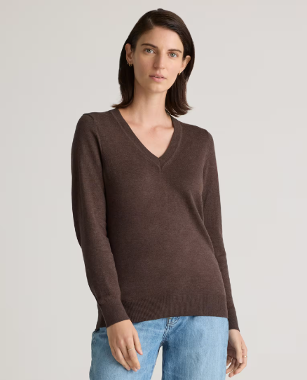 Lightweight Cotton Cashmere V-Neck Sweater