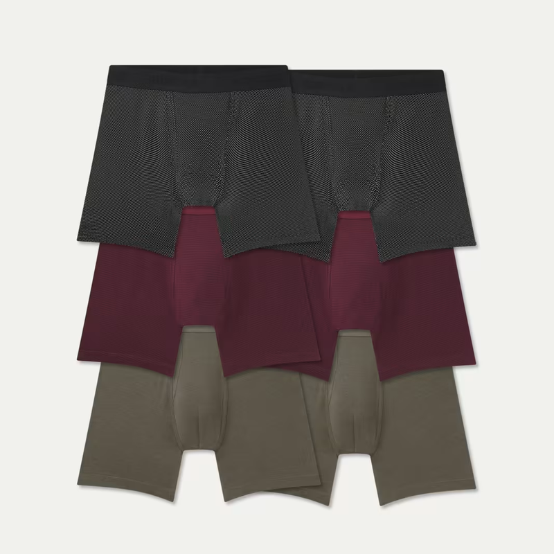 Men's Cotton Modal Blend Boxer Brief 6" 6-Pack