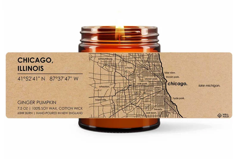 Home Town Maps Candle