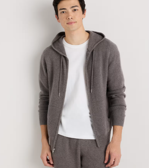 Mongolian Cashmere Full-Zip Hoodie