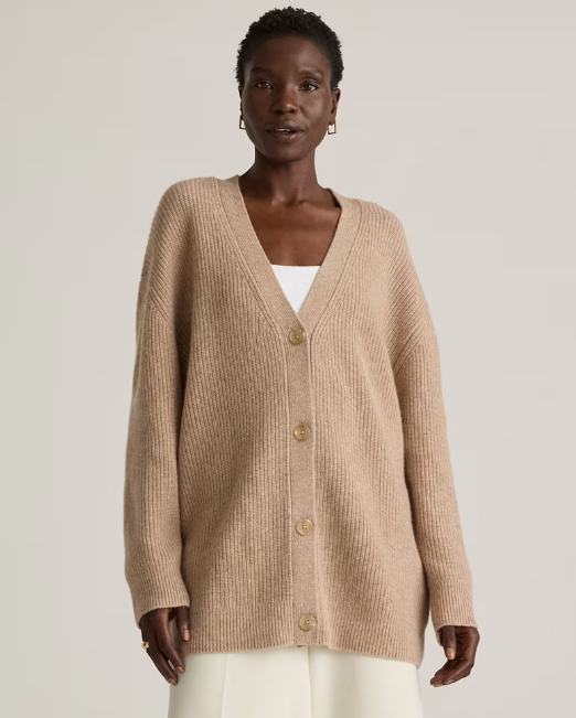 Mongolian Cashmere Oversized Boyfriend Cardigan Sweater