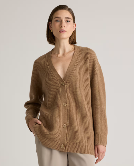 Mongolian Cashmere Oversized Boyfriend Cardigan Sweater