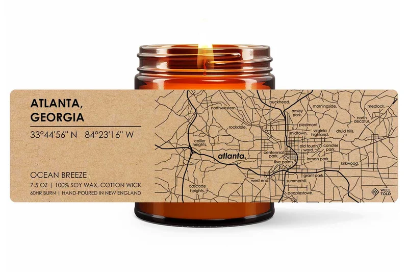 Home Town Maps Candle